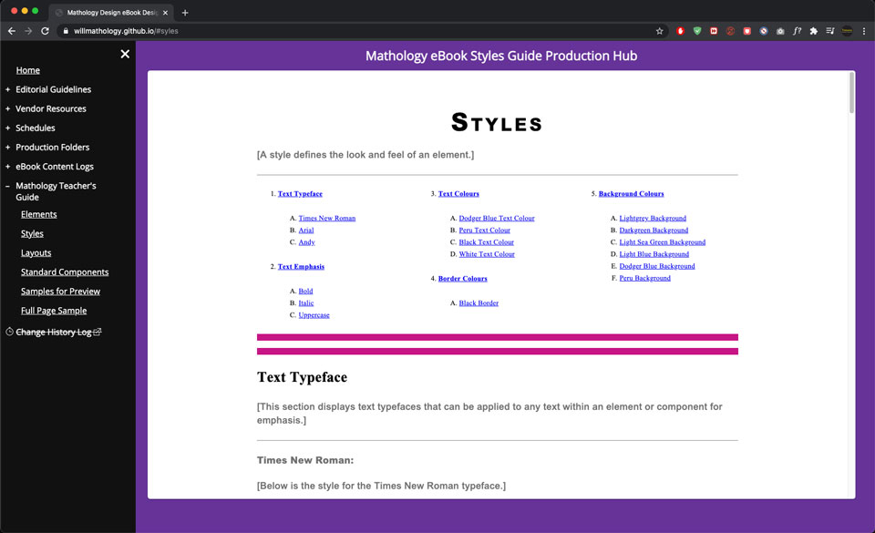 Mathology styles page