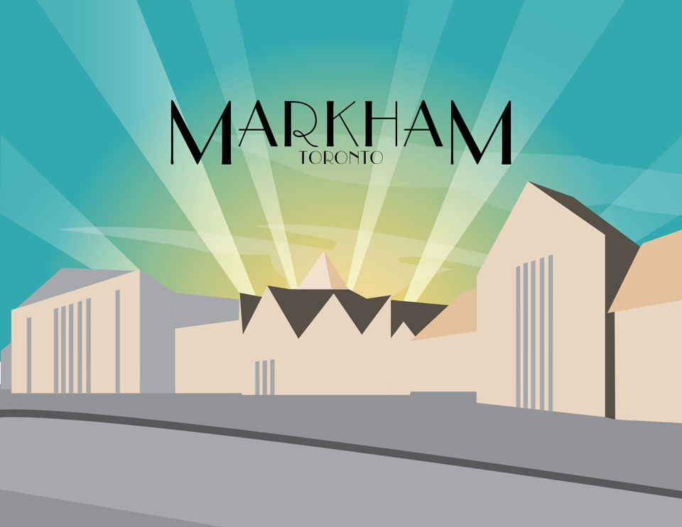 Markham drawing with Art Deco characteristics